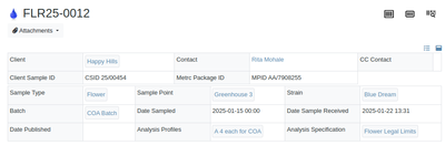 Sample Attributes neatened up in Bika Open Source LIMS