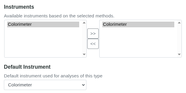 Select Analysis Service's default Instrument 