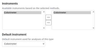 Select Analysis Service's default Instrument 