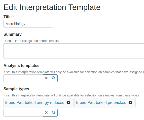 Setting up an Interpretation template in Bika Open Source LIMS