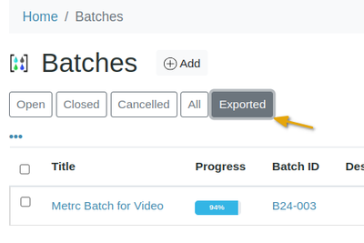 List Batches on Metrc export status with Bika Cannabis Open Source LIMS