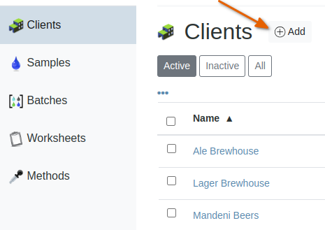 Client List in Bika Senaite Open Source LIMS