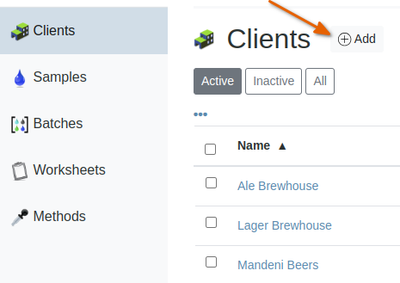 Client List in Bika Senaite Open Source LIMS