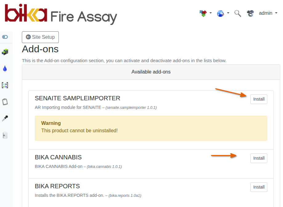Install Add-on Products in Bika Open Source LIMS Setup