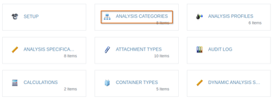Select Analysis Categories in the Vika Open Source LIMS setup