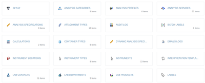 Bika Open Source LIMS Configuration tiles