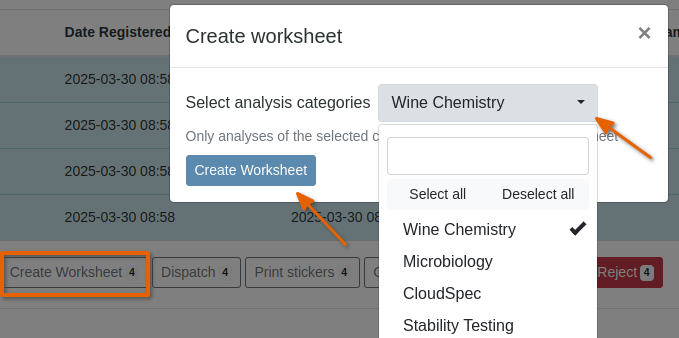 Select Analysis Categories to include in Bika Open Source LIMS