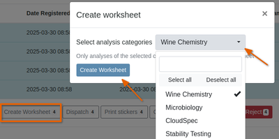 Select Analysis Categories to include in Bika Open Source LIMS