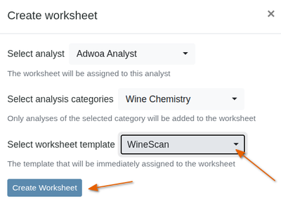 Worksheet creation from Batch using templates in Bika Open Source LIMS